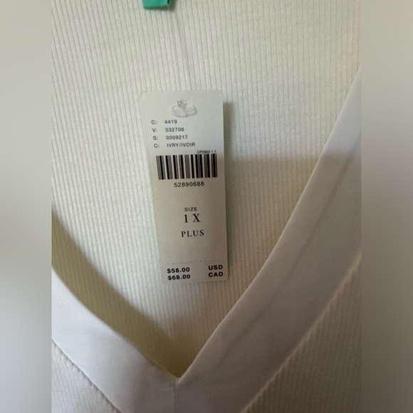 NWT Anthropologie Ribbed Three Quarter Sleeve Top - Picture 6 of 6